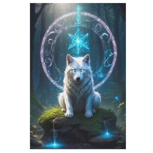 Puzzles Wolf, 1000 Teile, Puzzle Aus Holz Für Erwachsene Und Kinder Ab 12 Jahren, Lernspielzeug （78×53cm） von DDGAAGG