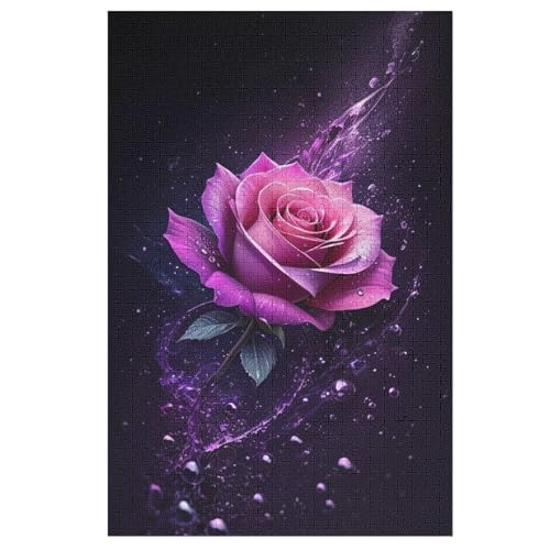Rose-Puzzlespiel Aus Holz, 1000 Puzzleteile, Puzzle Für Teenager Und Erwachsene, Kreatives Spielzeug, Puzzles, （78×53cm） von DDGAAGG