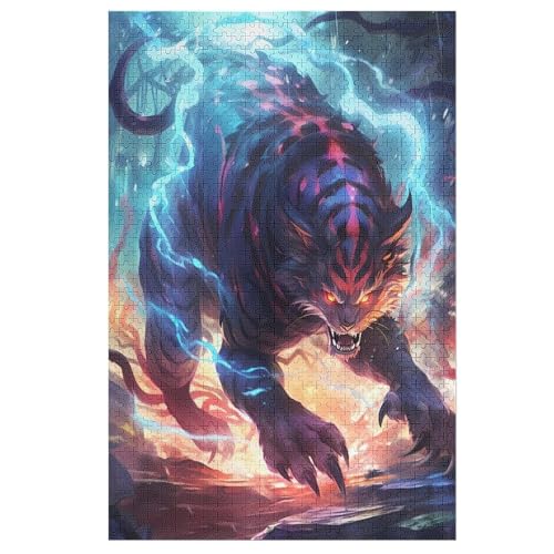 Tiger Puzzle 1000 Teile, Holzpuzzle Herausforderndes Geschicklichkeitsspiel Für Die Ganze Familie, Kinder Erwachsenenpuzzle Ab 12 Jahren （78×53cm） von DDGAAGG