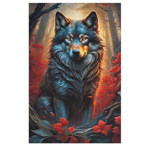 Wolf -Puzzle, 1000 Teile,Holzpuzzle Für Erwachsene Kinder, Lustiges Spielzeug, Denkspiel, Bildungsspiel, 1000 PCS von DDGAAGG