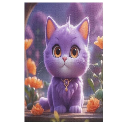 Cute Katze 1000 Teile Premium-Puzzles Für Erwachsene Kinder- Holzpuzzles Spaß Und Lernspiele - Perfekte Puzzle-Geschenke 1000 PCS von DDGFFDD