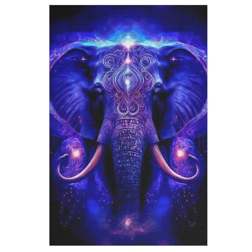 Elefant Holzpuzzle 1000 Teile Klassische Puzzles Erwachsene Kinder Puzzle DIY Kit Holzspielzeug Einzigartiges Geschenk （78×53cm） von DDGFFDD