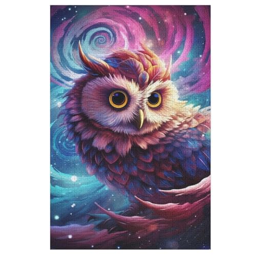 Eule Holzpuzzle 1000 Teile Klassische Puzzles Erwachsene Kinder Puzzle DIY Kit Holzspielzeug Einzigartiges Geschenk （78×53cm） von DDGFFDD