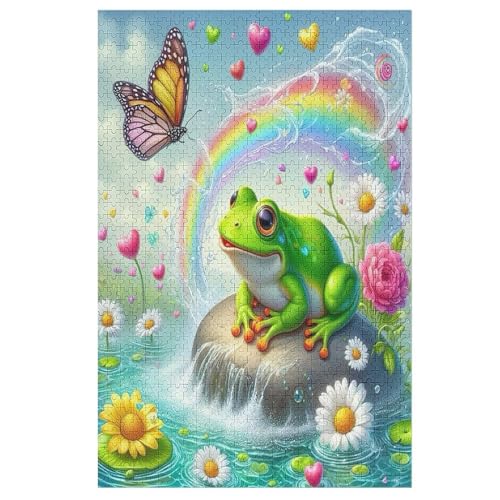 Frosch -Puzzle, 1000 Teile,Holzpuzzle Für Erwachsene Kinder, Lustiges Spielzeug, Denkspiel, Bildungsspiel, （78×53cm） von DDGFFDD