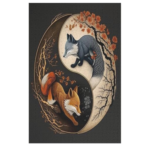 Fuchs Holzpuzzle 1000 Teile Klassische Puzzles Erwachsene Kinder Puzzle DIY Kit Holzspielzeug Einzigartiges Geschenk （78×53cm） von DDGFFDD