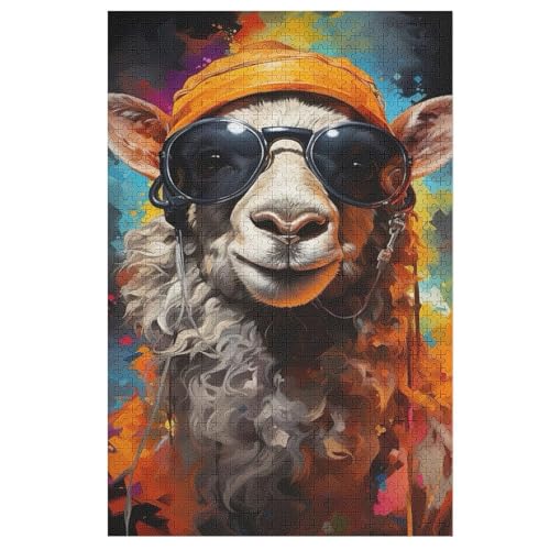 Holzpuzzle Alpaka Puzzle 1000 Teile Erwachsene Klassische Pädagogisches Spielzeug Kinder Lernspiel Herausforderndes Puzzles （78×53cm） von DDGFFDD