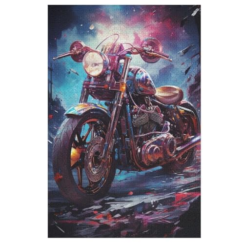 Holzpuzzle Motorrad Puzzle 1000 Teile Erwachsene Klassische Pädagogisches Spielzeug Kinder Lernspiel Herausforderndes Puzzles （78×53cm） von DDGFFDD