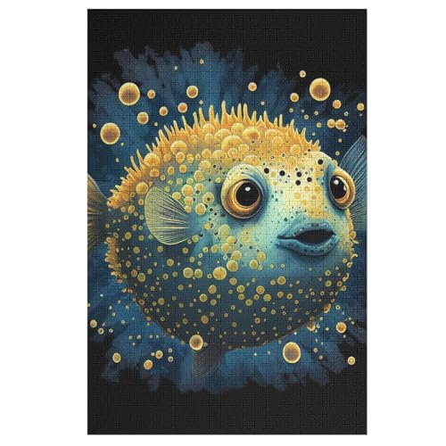 Holzpuzzles 1000 Teile Fisch -Puzzle Für Jungen Und Mädchen, Schwierigkeitsgrad, Lernspiele, Familienspielzeug （78×53cm） von DDGFFDD