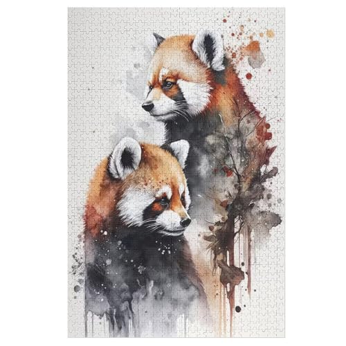 Holzpuzzles 1000 Teile Panda -Puzzle Für Jungen Und Mädchen, Schwierigkeitsgrad, Lernspiele, Familienspielzeug （78×53cm） von DDGFFDD