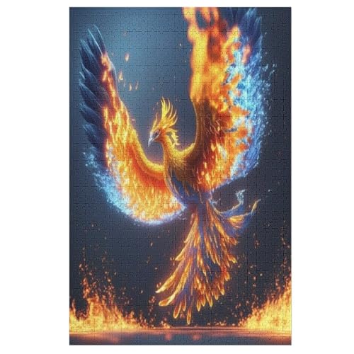 Holzpuzzles 1000 Teile Phönix -Puzzle Für Jungen Und Mädchen, Schwierigkeitsgrad, Lernspiele, Familienspielzeug （78×53cm） von DDGFFDD