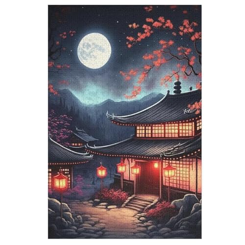 Lanterne chinoise Holzpuzzle 1000 Teile Klassische Puzzles Erwachsene Kinder Puzzle DIY Kit Holzspielzeug Einzigartiges Geschenk （78×53cm） von DDGFFDD