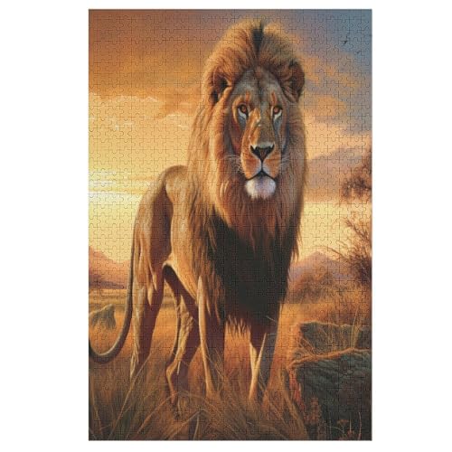 Löwe 1000 Teile Puzzles Für Erwachsene, Impossible Puzzle, Geschicklichkeitsspiel Für Die Ganze Familie, Kinder Holzpuzzle 1000 PCS von DDGFFDD