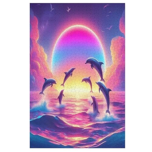 Puzzle Delphin, 1000 Puzzleteile Für Kinder, Holzpuzzles, Geeignet Für Erwachsene Lernspiel, 1000 PCS von DDGFFDD