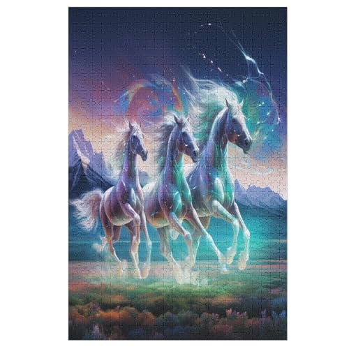 Puzzle Horse, 1000 Puzzleteile Für Kinder, Holzpuzzles, Geeignet Für Erwachsene Lernspiel, （78×53cm） von DDGFFDD