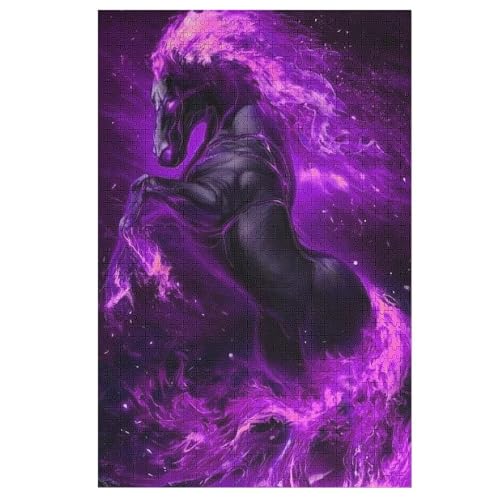 Puzzle Horse, 1000 Puzzleteile Für Kinder, Holzpuzzles, Geeignet Für Erwachsene Lernspiel, （78×53cm） von DDGFFDD