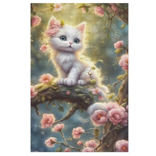 Puzzle Katze, 1000 Puzzleteile Für Kinder, Holzpuzzles, Geeignet Für Erwachsene Lernspiel, （78×53cm） von DDGFFDD