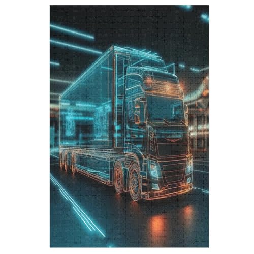 Puzzle LKW, 1000 Puzzleteile Für Kinder, Holzpuzzles, Geeignet Für Erwachsene Lernspiel, 1000 PCS von DDGFFDD