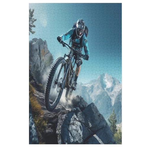 Puzzle Mountainbike, 1000 Puzzleteile Für Kinder, Holzpuzzles, Geeignet Für Erwachsene Lernspiel, （78×53cm） von DDGFFDD