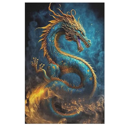 Puzzles Drache, 1000 Teile, Puzzle Aus Holz Für Erwachsene Und Kinder Ab 12 Jahren, Lernspielzeug （78×53cm） von DDGFFDD