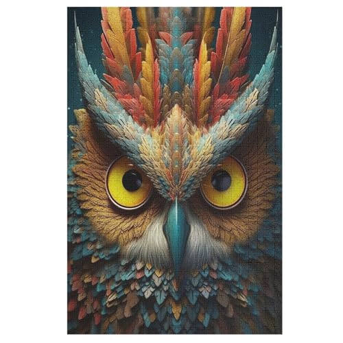 Puzzles Eule, 1000 Teile, Puzzle Aus Holz Für Erwachsene Und Kinder Ab 12 Jahren, Lernspielzeug （78×53cm） von DDGFFDD