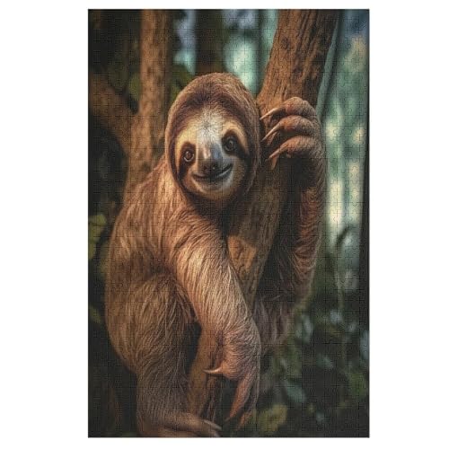 Puzzles Faultier, 1000 Teile, Puzzle Aus Holz Für Erwachsene Und Kinder Ab 12 Jahren, Lernspielzeug （78×53cm） von DDGFFDD