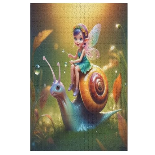 Puzzles Für Erwachsene, 1000 Teile, Schnecke und Elfe, Kreative Holzpuzzles, Praktisches Spiel, Familiendekoration （78×53cm） von DDGFFDD