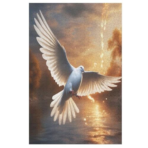 Puzzles Für Erwachsene, 1000 Teile, Weiße Taube, Kreative Holzpuzzles, Praktisches Spiel, Familiendekoration （78×53cm） von DDGFFDD