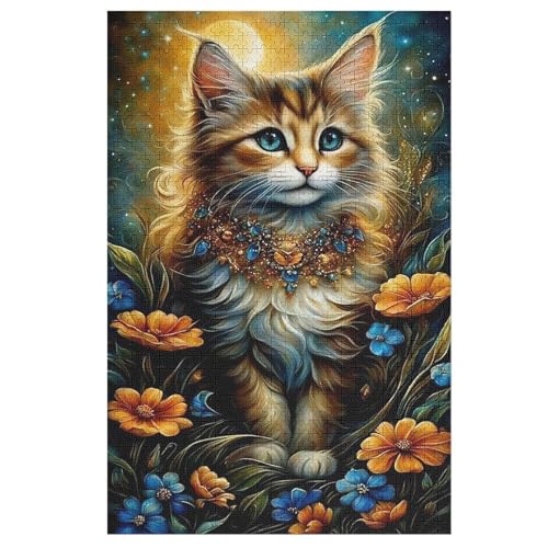 Puzzles Für Erwachsene Katze,1000-teilige Puzzle Für Kinder Ab 12 Jahren, Holzpuzzles Für Die Heimdekoration, （78×53cm） von DDGFFDD