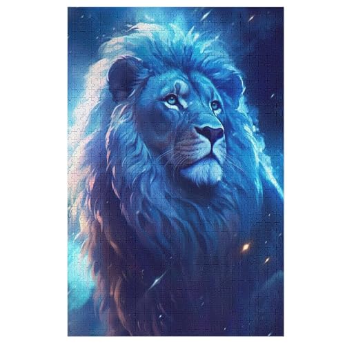 Puzzles Für Erwachsene Löwe,1000-teilige Puzzle Für Kinder Ab 12 Jahren, Holzpuzzles Für Die Heimdekoration, （78×53cm） von DDGFFDD
