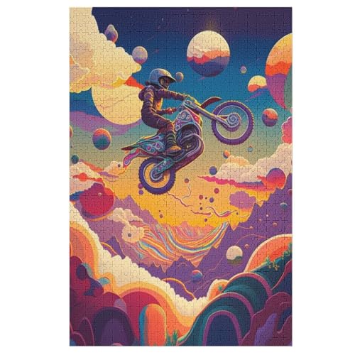 Puzzles Für Erwachsene Motocross,1000-teilige Puzzle Für Kinder Ab 12 Jahren, Holzpuzzles Für Die Heimdekoration, （78×53cm） von DDGFFDD