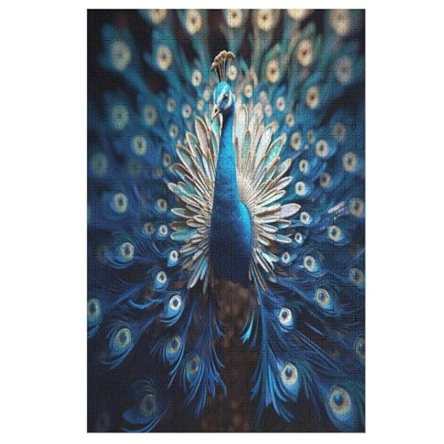 Puzzles Für Erwachsene Pfau,1000-teilige Puzzle Für Kinder Ab 12 Jahren, Holzpuzzles Für Die Heimdekoration, （78×53cm） von DDGFFDD