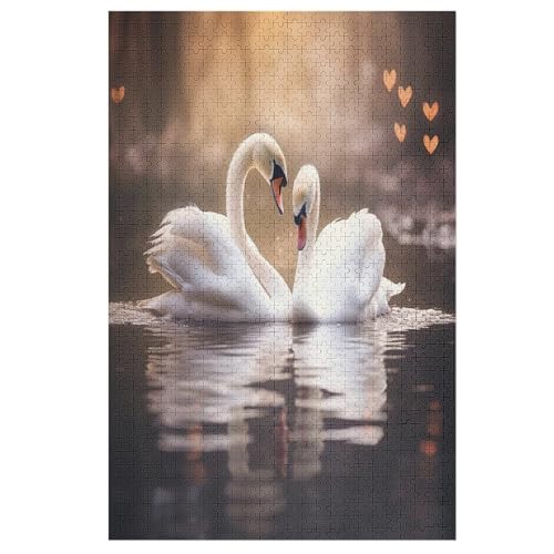 Puzzles Für Erwachsene Schwan,1000-teilige Puzzle Für Kinder Ab 12 Jahren, Holzpuzzles Für Die Heimdekoration, （78×53cm） von DDGFFDD