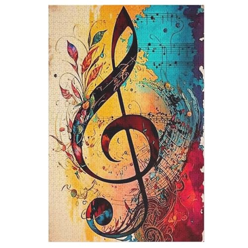 Puzzles Musiknote, 1000 Teile, Puzzle Aus Holz Für Erwachsene Und Kinder Ab 12 Jahren, Lernspielzeug （78×53cm） von DDGFFDD