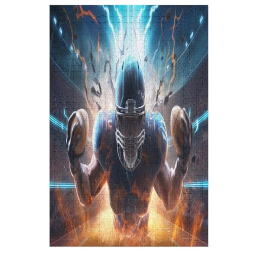 Puzzles Rugby-Muster, 1000 Teile, Puzzle Aus Holz Für Erwachsene Und Kinder Ab 12 Jahren, Lernspielzeug （78×53cm） von DDGFFDD