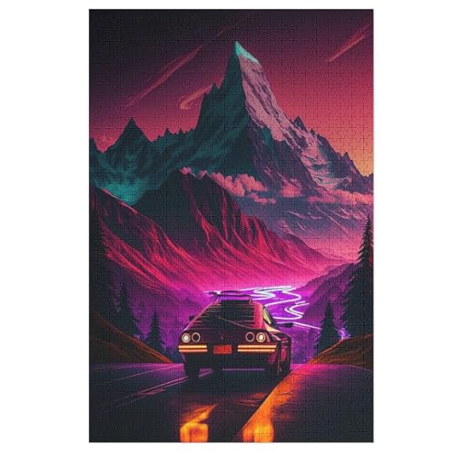 Sportwagen-Puzzlespiel Aus Holz, 1000 Puzzleteile, Puzzle Für Teenager Und Erwachsene, Kreatives Spielzeug, Puzzles, （78×53cm） von DDGFFDD