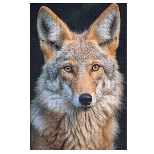 Wolf Holzpuzzle 1000 Teile Klassische Puzzles Erwachsene Kinder Puzzle DIY Kit Holzspielzeug Einzigartiges Geschenk （78×53cm） von DDGFFDD