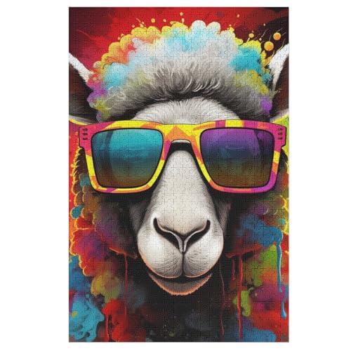 Alpaka Holzpuzzle 1000 Teile Klassische Puzzles Erwachsene Kinder Puzzle DIY Kit Holzspielzeug Einzigartiges Geschenk （78×53cm） von DDGHHKK