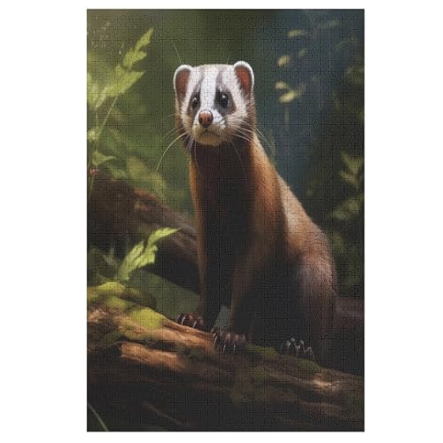 Blaireau 1000 Teile Puzzles Für Erwachsene, Impossible Puzzle, Geschicklichkeitsspiel Für Die Ganze Familie, Kinder Holzpuzzle （78×53cm） von DDGHHKK