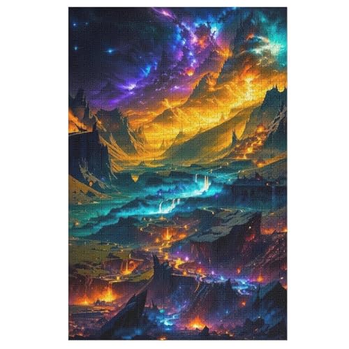 Château Sombre Holzpuzzle 1000 Teile Klassische Puzzles Erwachsene Kinder Puzzle DIY Kit Holzspielzeug Einzigartiges Geschenk （78×53cm） von DDGHHKK