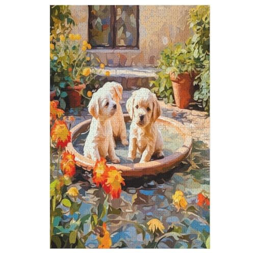Chiots Holzpuzzle 1000 Teile Klassische Puzzles Erwachsene Kinder Puzzle DIY Kit Holzspielzeug Einzigartiges Geschenk 1000 PCS von DDGHHKK
