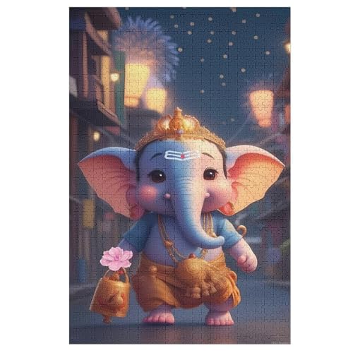 Elefant -Puzzle, 1000 Teile,Holzpuzzle Für Erwachsene Kinder, Lustiges Spielzeug, Denkspiel, Bildungsspiel, （78×53cm） von DDGHHKK