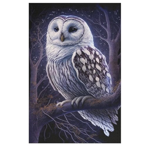 Eule Holzpuzzle 1000 Teile Klassische Puzzles Erwachsene Kinder Puzzle DIY Kit Holzspielzeug Einzigartiges Geschenk （78×53cm） von DDGHHKK