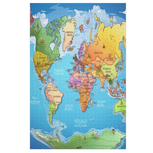 Europakarte Holzpuzzle 1000 Teile Klassische Puzzles Erwachsene Kinder Puzzle DIY Kit Holzspielzeug Einzigartiges Geschenk 1000 PCS von DDGHHKK