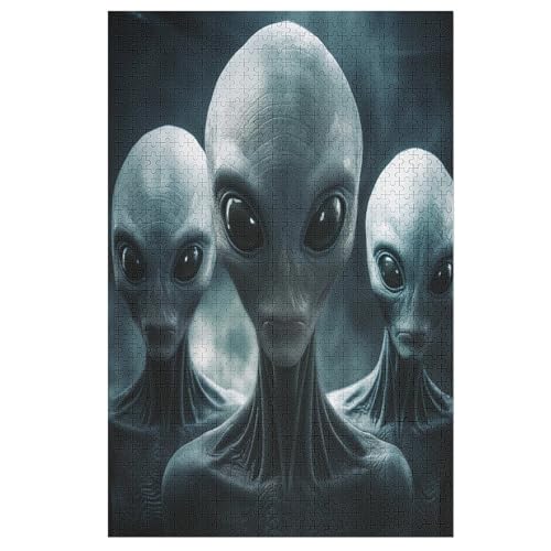 Extraterrestre Holzpuzzle 1000 Teile, Knobelspiele Für Erwachsene, Teenager, Puzzles Unmögliche - Kinder Puzzle Zimmer Deko 1000 PCS von DDGHHKK