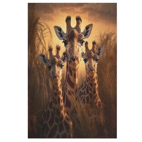 Girafe 1000 Teile Premium-Puzzles Für Erwachsene Kinder- Holzpuzzles Spaß Und Lernspiele - Perfekte Puzzle-Geschenke （78×53cm） von DDGHHKK