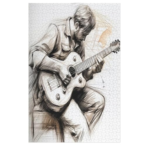 Guitares Holzpuzzle 1000 Teile Klassische Puzzles Erwachsene Kinder Puzzle DIY Kit Holzspielzeug Einzigartiges Geschenk 1000 PCS von DDGHHKK