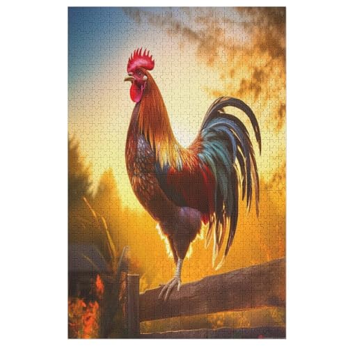 Hahn Puzzle 1000 Teile, Holzpuzzle Herausforderndes Geschicklichkeitsspiel Für Die Ganze Familie, Kinder Erwachsenenpuzzle Ab 12 Jahren 1000 PCS von DDGHHKK