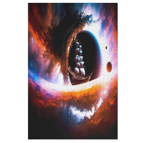 Holzpuzzle Pirate Puzzle 1000 Teile Erwachsene Klassische Pädagogisches Spielzeug Kinder Lernspiel Herausforderndes Puzzles （78×53cm） von DDGHHKK