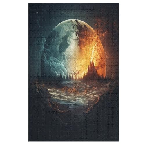 Holzpuzzles 1000 Teile Fantasielandschaft -Puzzle Für Jungen Und Mädchen, Schwierigkeitsgrad, Lernspiele, Familienspielzeug （78×53cm） von DDGHHKK