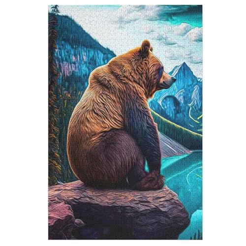 Holzpuzzles 1000 Teile Ours -Puzzle Für Jungen Und Mädchen, Schwierigkeitsgrad, Lernspiele, Familienspielzeug （78×53cm） von DDGHHKK